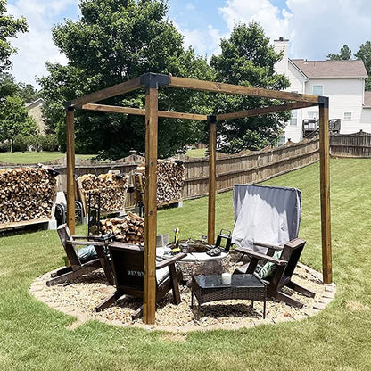 4PCS Pergola Brackets Stainless Steel 3-Way Right Angle Corner Pergola Bracket with Screws for 4x4 Inch(Actual: 3.5x3.5 Inch) Wood Beams，Pergola/Gazebo Kit