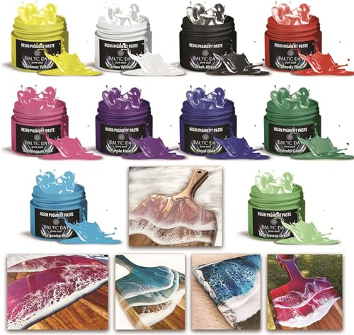 10 Pigment Pastes for Epoxy Resin Jars Set - Pigment Paste - Opaque Resin Pigment - Epoxy Resin Dye Paste - Resin Paste Pigment - Epoxy Resin Color Pigment Paste - Mica Powder Paste - Nr1 Set - color: 10 Jars - Nr1